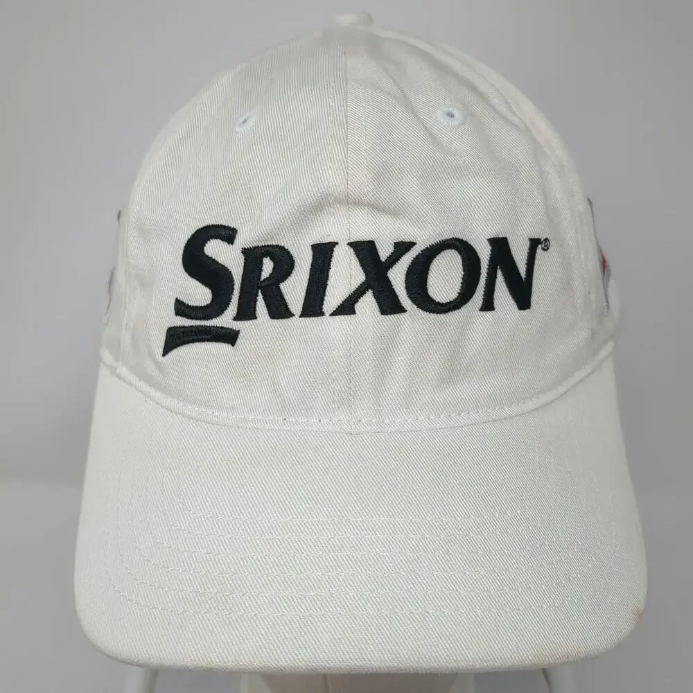 Srixon Baseball Cap White One Size Z-STAR Golf Logo Cotton Slideback Sport Hat